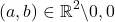 \[(a,b)\in\mathbb{R}^{2}\backslash{0,0}\]